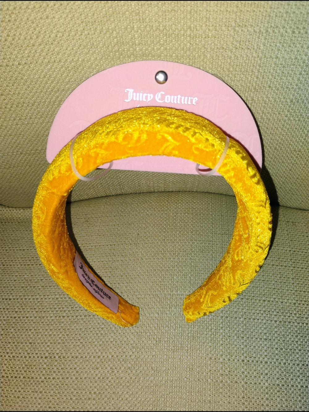 Juicy Couture Bright Yellow Velvet Padded Headband